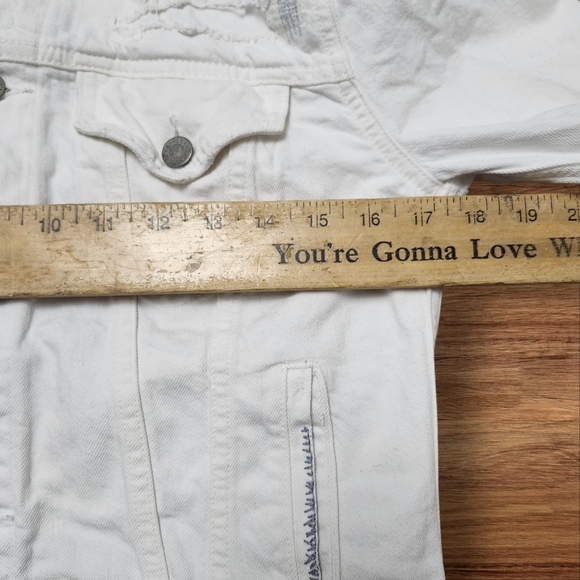 Polo Ralph Lauren White Distressed Patched Denim Jean Jacket. Sz. S - Picture 9 of 12